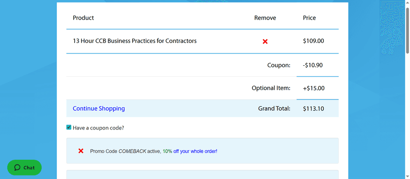First Order Discount - 10% Off at CCB License